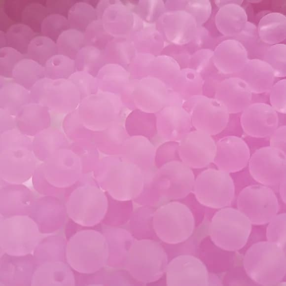 Bola Fosca Com Furo Lilás 8mm Pct 100 Unidades
