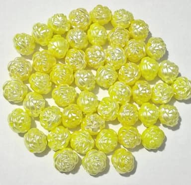Pérola Flor Amarela 12mm - Pct com 50 Unidades