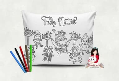 Almofada de Natal Personalizada para Colorir Novo