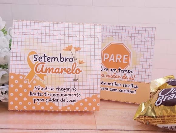 Embalagem para Bombom Setembro Amarelo- Enviado Desmontado