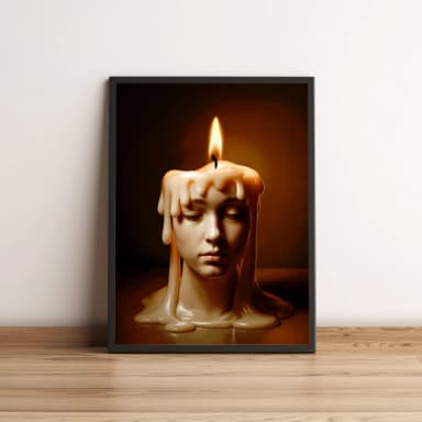 Quadro Cabeça de Vela Artístico Iluminado 2652