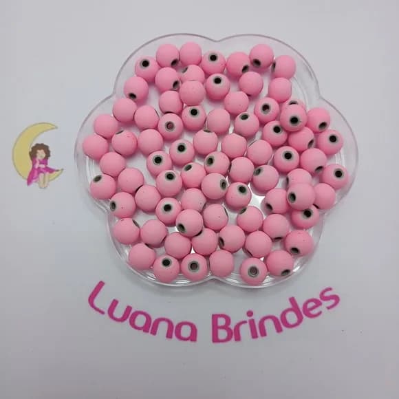Bolinha Emborrachada Rosa 10mm Pct 100 unidades