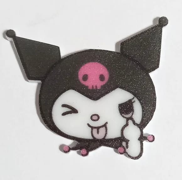 Aplique Kuromi em Acrilico U.v - 6 Unidades