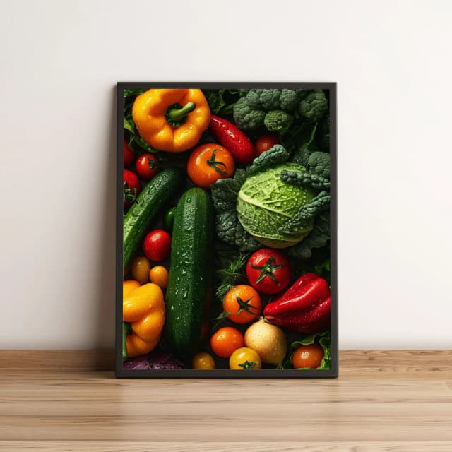 Quadro Decorativo com Legumes e Hortaliças Coloridas 2174