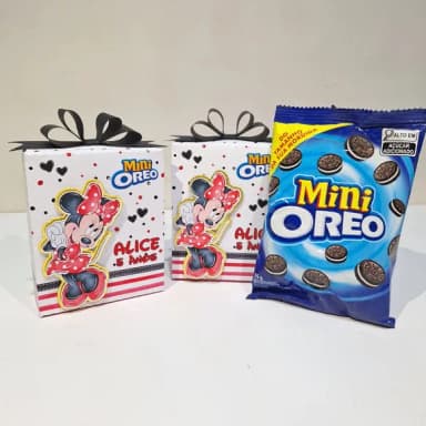 Mini Oreo na Caixa Personalizada - Minnie Vermelha