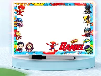 Lousa Magica Infantil Personalizada dos Super Heróis Baby