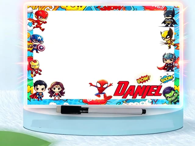 Lousa Magica Infantil Personalizada dos Super Heróis Baby