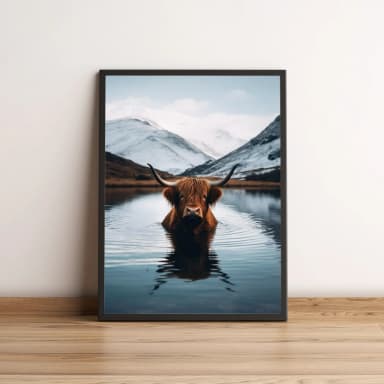Quadro com boi nas montanhas nevadas 2187