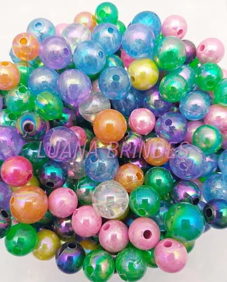 Bolinhas acrílicas coloridas - 10mm - pct c/50 unidades