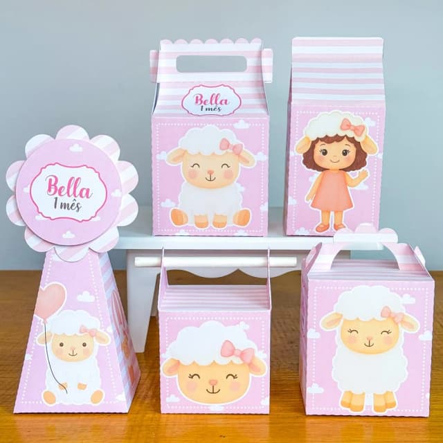 PEGUE E MONTE - Kit Festa OVELHINHA - Decoração de Festa | Lembrancinhas | Aniversário | Personalizados