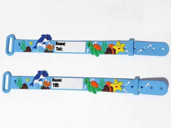 Pulseira de Identificação Infantil Emborrachado 4 Unidades