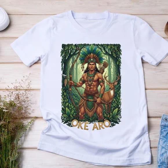 Camiseta Oxóssi Okê Arô Rei das Matas Umbanda e Candomblé