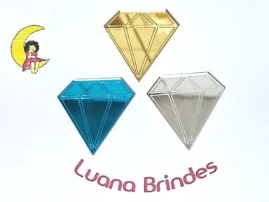Aplique Diamante Acrílico Espelhado Pacote com 10 Unidades