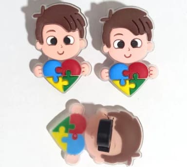 Ponteira P/lápis Menino Símbolo Autismo - 6 Unidade