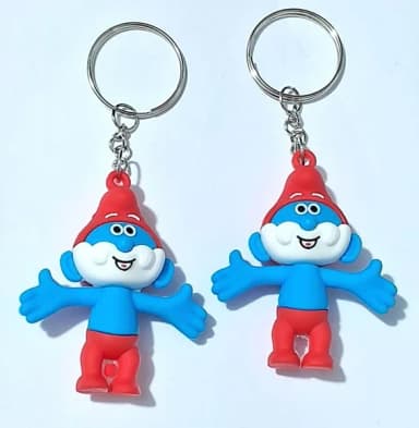 Chaveiro Papai Smurf Emborrachado Pacote com 2 Unidades