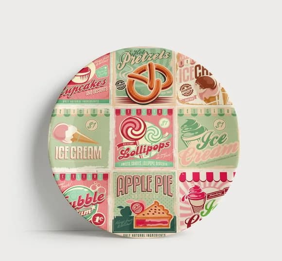 Prato Decorativo Vintage: Coleção Doces e Delícias