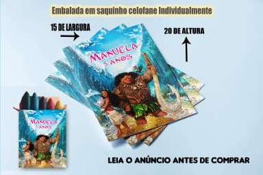 Revista de Colorir com Giz de cera Personalizada da Moana