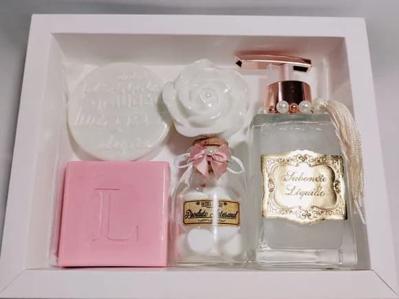 Presente Personalizado, Sabonete Líquido Luxo com Sabonetes