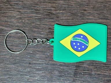 Chaveiro Bandeira do Brasil Emborrachado Pacote C/6 Unidades