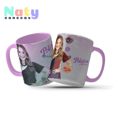 Caneca Personalizada Poliana Moça Alça Color