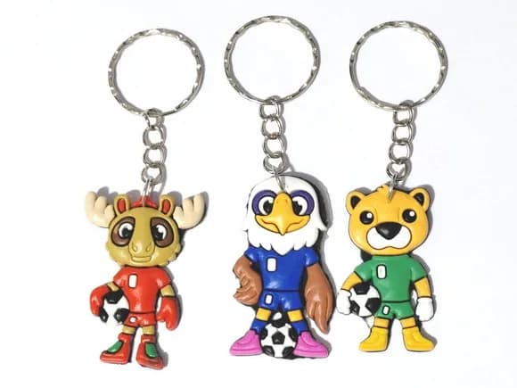 Chaveiro Mascotes da Copa do Mundo Pacote com 6 Unidades