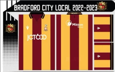 Vetor Da Camisa Do Bradford City Local 2022-2023