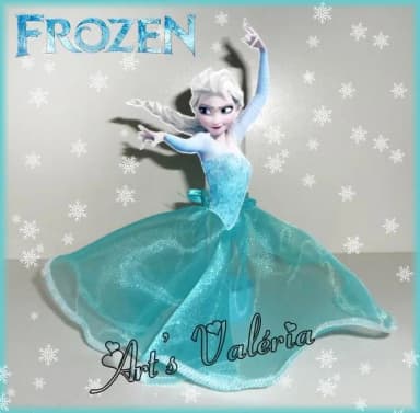 Tubete Frozen Elsa - Saia Organza Cristal