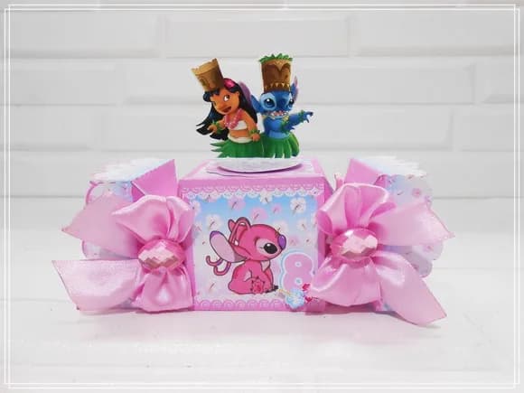 Caixa Bala Stitch Rosa