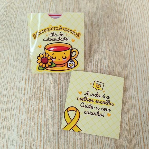 Embalagem para Chá Setembro Amarelo - Não Acompanha Chá