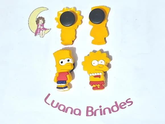 Pins de Crocs os Simpsons Emborrachado Pacote com 6 Unidades