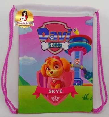 Patrulha Canina - Mochila Personalizada Rosa Skie