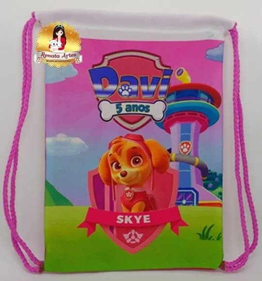Patrulha Canina - Mochila Personalizada Rosa Skie