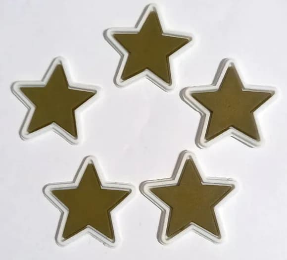Aplique Estrela Emborrachado 2,5cm - 7 Unidades