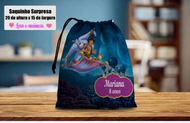 Saquinho Supresa para lembrancinhas do Aladim