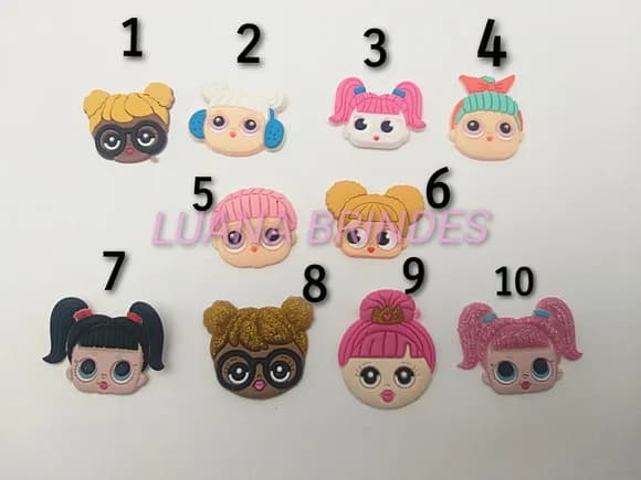 Apliques Emborrachados Variados- Carinhas Lol -pct C/10 Unid
