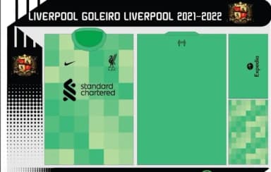 Vetor Da Camisa Liverpool Goleiro Liverpool 2021-2022