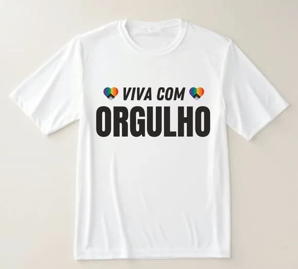 Camiseta Lgbtqia+ Viva com Orgulho ? Moda com Atitude