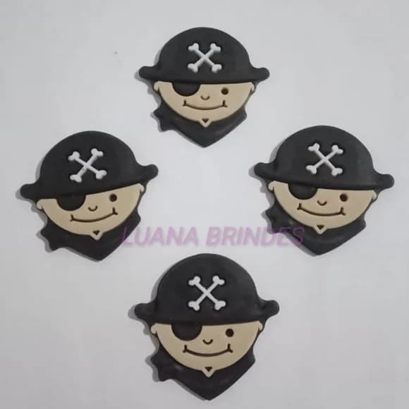 Aplique Emborrachado de Pirata- pct c/10 unidades