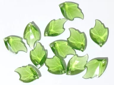 Pingente Folha Verde Acrílica 2,5cm Pacote com 50 Unidades
