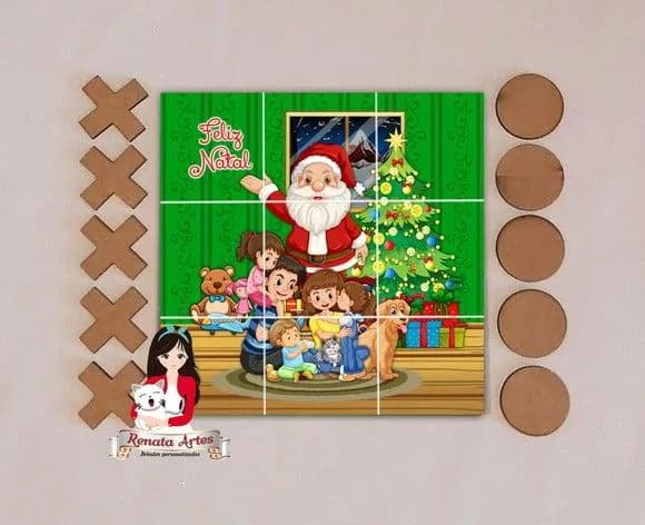 Jogo da Velha Personalizado de Natal 2025