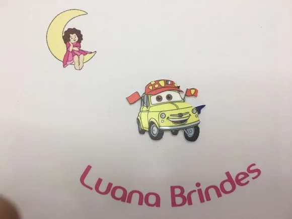 Apliques Carros Luigi de Acrílico Uv 5 cm - Pct C/4 Unid