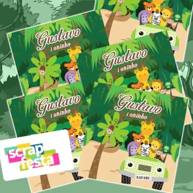 Adesivo Personalizado Quadrado 5x5 Safari