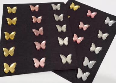 Mini Apliques Borboleta Acrílico Espelhado - 2 Cartela