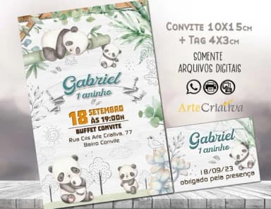 Convite Digital C/tag Panda 4