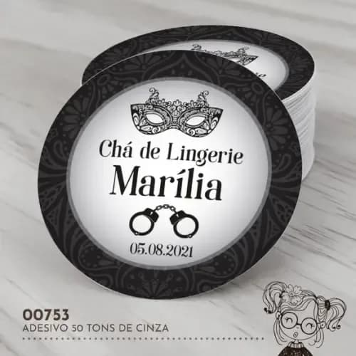 Adesivo Redondo 50 Tons de Cinza - 00753