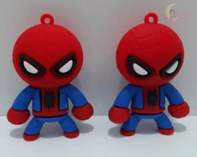 Pingente Homem Aranha de Borracha 5,6cm Pct 2 Unidades
