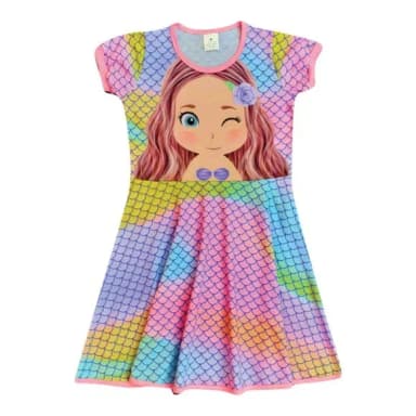 Vestido Infantil Sereia Cute