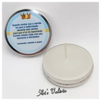 Vela Perfumada na Latinha Chá de Bebê ou Nascimento
