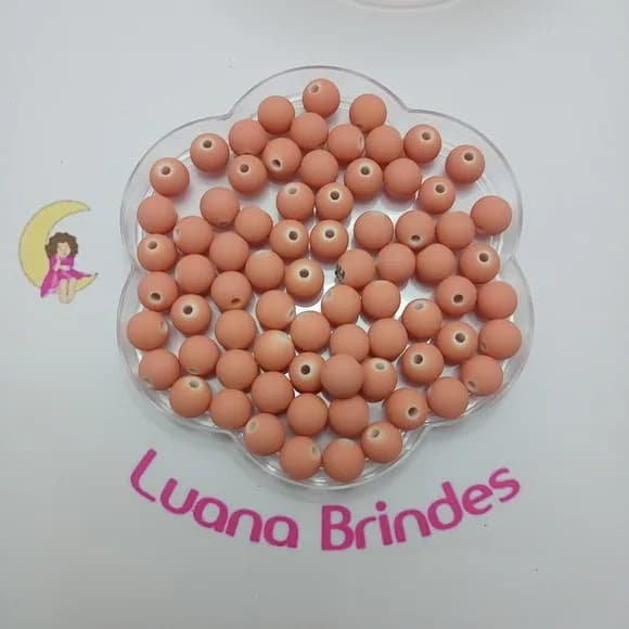Bolinha Emborrachada Salmon 8mm Pct 100 Unidades