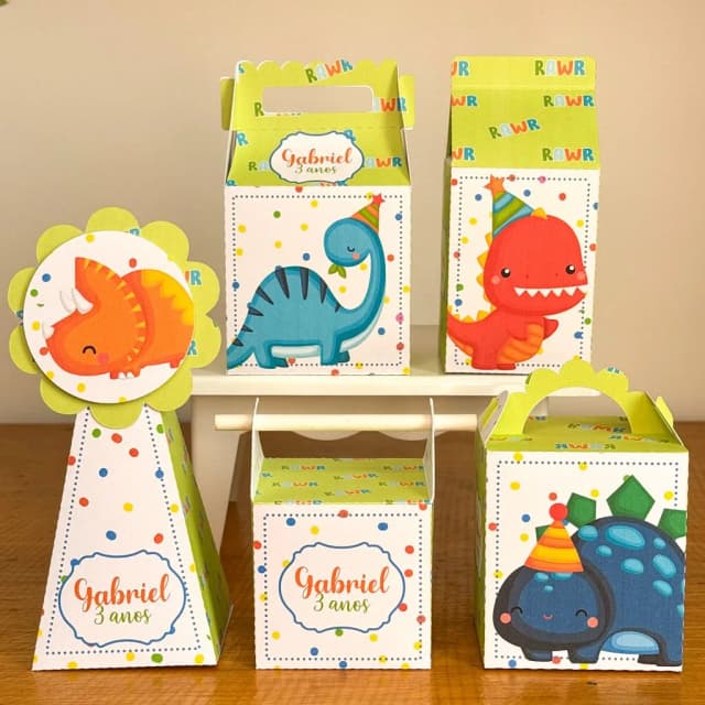 PEGUE E MONTE - Kit Festa DINOSSAURO BABY - Decoração de Festa | Lembrancinhas | Aniversário | Personalizados